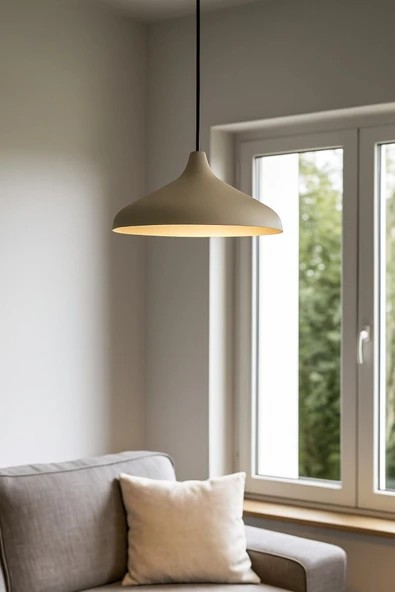 LEGACY  Nil Krem Renk Özel Tasarım Modern Dekoratif Cafe Sarkıt Cafe - Mutfak Tekli Avize - Resim 3