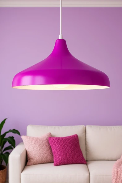 LEGACY  Nil Fuşya Renk Özel Tasarım Modern Dekoratif Cafe Sarkıt Cafe - Mutfak Tekli Avize - Resim 3