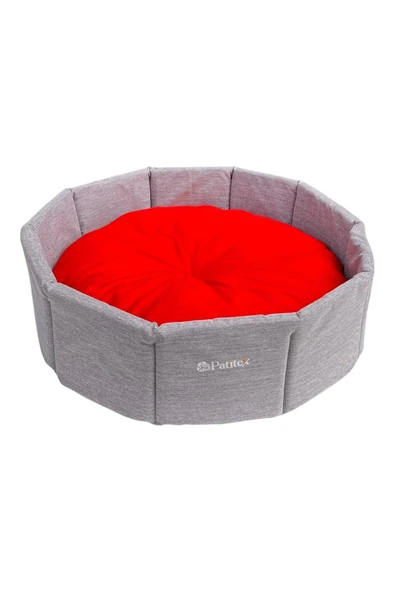 PATİTEX Simit Kedi Yatak- Simit Kopek Yatak- Sıvı Geçirmez- Kedi Köpek Yatağı Minderli -iç Mekan Yatak