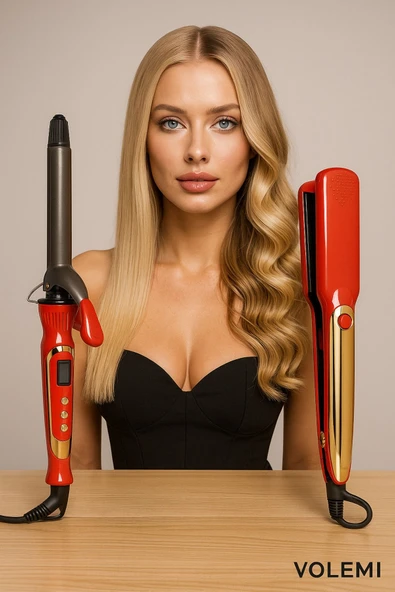 Volemi V-0095 Profesyonel 2'si 1 Arada Saç Şekillendirici – Düzleştirici - Resim 2