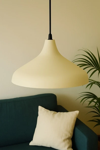 LEGACY  Nil Krem Renk Özel Tasarım Modern Dekoratif Cafe Sarkıt Cafe - Mutfak Tekli Avize - Resim 4