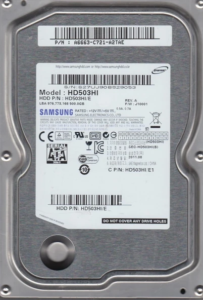 2 EL Samsung Spinpoint F3 HD503HI 3.5" 500 GB SATA 2 HDD