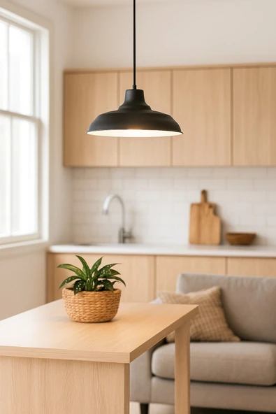 LEGACY  Çakır Siyah içi Beyaz Modern Metal Salon - Mutfak - Cafe Sıvama Tekli Sarkıt Avize ürün görseli