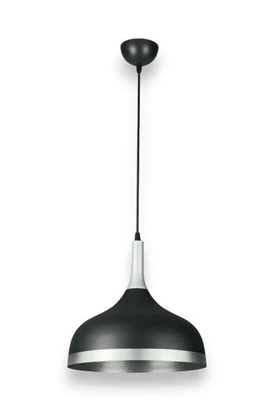 LEGACY  Cosmos Siyah Içi Gümüş Özel Tasarım Modern Dekoratif Cafe Mutfak Salon Sarkıt Tekli Avize (AMPULSÜZ) - Resim 4