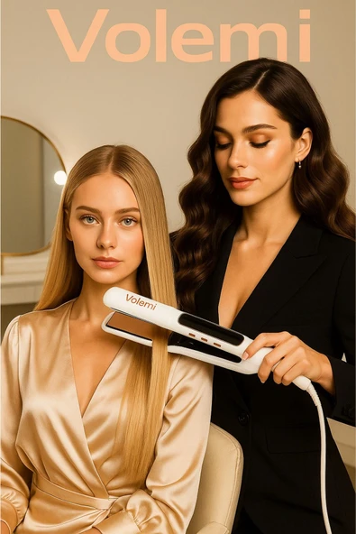 Volemi V-0096 2’si 1 Arada Isı Ayarlı Profesyonel Seramik Saç Şekillendirici Ve Maşa - Resim 3