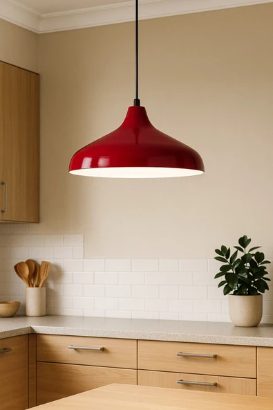 LEGACY  Nil Bordo Renk Özel Tasarım Modern Dekoratif Cafe Sarkıt Cafe - Mutfak Tekli Avize - Resim 3