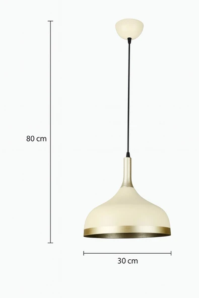 LEGACY  Cosmos Krem Içi Gold Özel Tasarım Modern Dekoratif Cafe Mutfak Salon Sarkıt Tekli Avize (AMPULSÜZ) - Resim 2