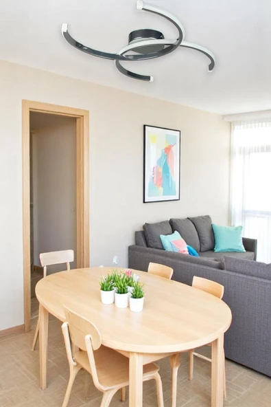 LEGACY  Duru Krom Renk Modern Tasarım Salon - Mutfak - Hol - Yatak Odası Beyaz Ledli Avize ürün görseli