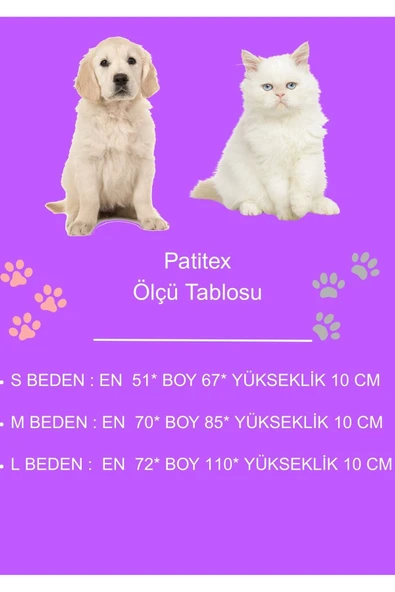 PATİTEX Kedi-köpek Yer Minderi - Yıkanabilir Yatak -gabardin Kumaş - Köpek Minder -kedi Minder - 3