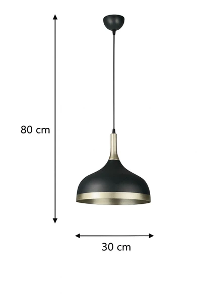 LEGACY  Cosmos Siyah Içi Gold Özel Tasarım Modern Dekoratif Cafe Mutfak Salon Sarkıt Tekli Avize (AMPULSÜZ) - Resim 2