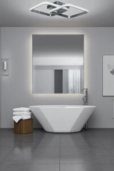 LEGACY  Kira Modern Tasarım Krom Renk Salon - Mutfak - Hol Beyaz Led 2 Li Avize ürün görseli