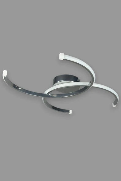 LEGACY  Duru Krom Renk Modern Tasarım Salon - Mutfak - Hol - Yatak Odası Beyaz Ledli Avize - Resim 5