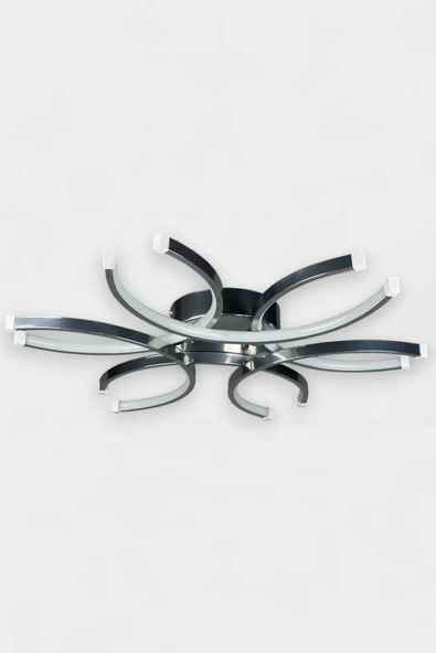 LEGACY  Levora Modern Tasarım - Salon - Mutfak - Yatak Odası Krom Renk Beyaz Işıklı Led Avize - Resim 5