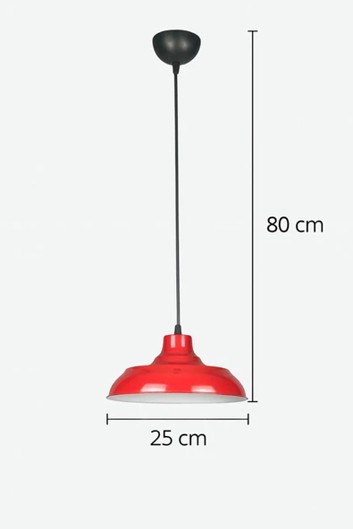 LEGACY  Çakır Kırmızı Modern Metal Salon - Mutfak - Cafe Sıvama Tekli Sarkıt Avize - Resim 2