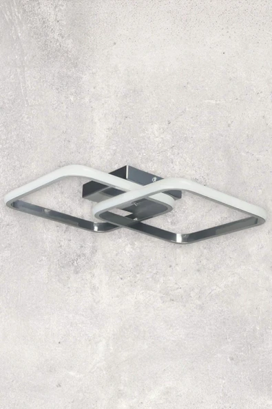 LEGACY  Kira Modern Tasarım Krom Renk Salon - Mutfak - Hol Beyaz Led 2 Li Avize - Resim 4