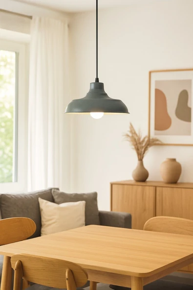 LEGACY  Çakır Antrasit içi Beyaz Modern Metal Salon - Mutfak - Cafe Sıvama Tekli Sarkıt Avize ürün görseli