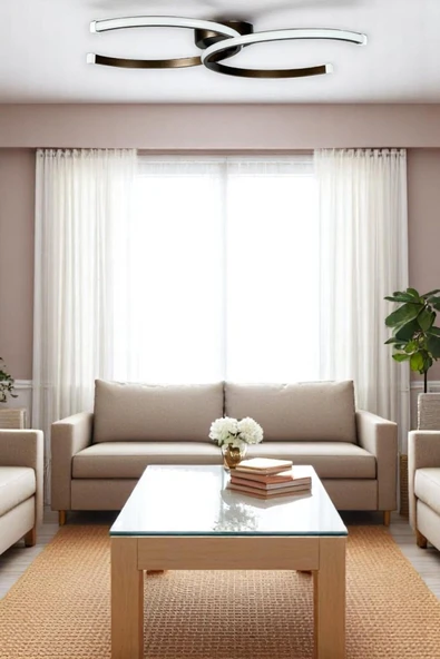 LEGACY  Duru Bronz Renk Modern Tasarım Salon - Mutfak - Hol - Yatak Odası Beyaz Ledli Avize ürün görseli