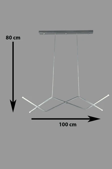 LEGACY  Utku Modern Tasarım Gri Renk Yemek Masası Üstü - Mutfak - Salon Beyaz Led 2 Li Avize - Resim 2