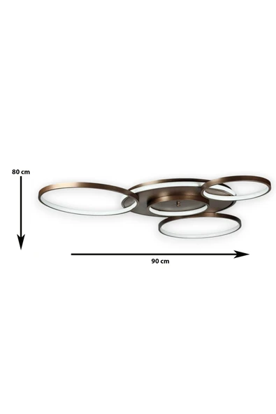 LEGACY  Yaman Modern Tasarım Kahverengi Beyaz Ledli Cafe - Mutfak - Salon Led Avize - Resim 2