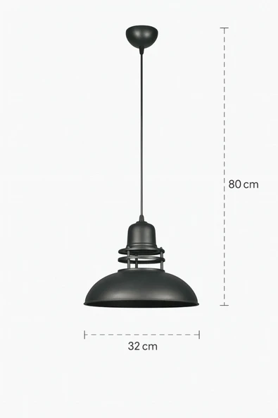 LEGACY  Fener Siyah Özel Tasarım Modern Salon - Mutfak - Cafe Tekli Sarkıt Avize - Resim 2