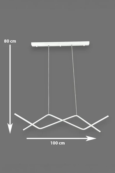 LEGACY  Utku Modern Tasarım Beyaz Renk Yemek Masası Üstü - Mutfak - Salon Beyaz Led 2 Li Avize - Resim 2