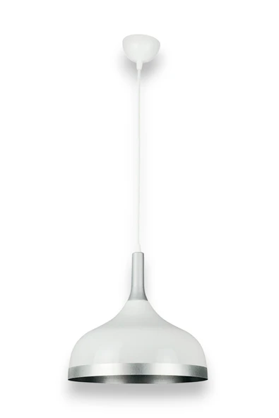 LEGACY  Cosmos Beyaz Içi Gümüş Özel Tasarım Modern Dekoratif Cafe Mutfak Salon Sarkıt Tekli Avize (AMPULSÜZ) - Resim 4