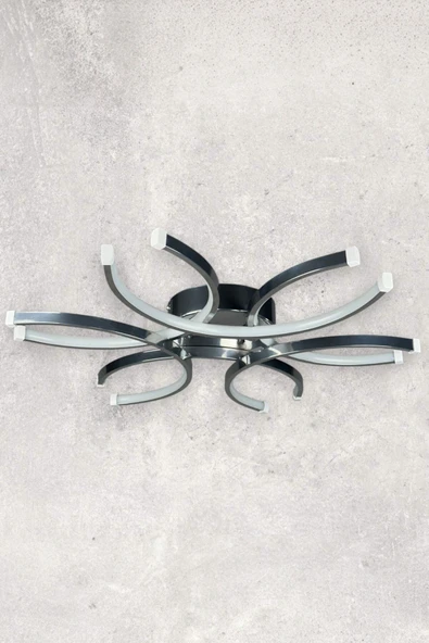 LEGACY  Levora Modern Tasarım - Salon - Mutfak - Yatak Odası Krom Renk Beyaz Işıklı Led Avize - Resim 4