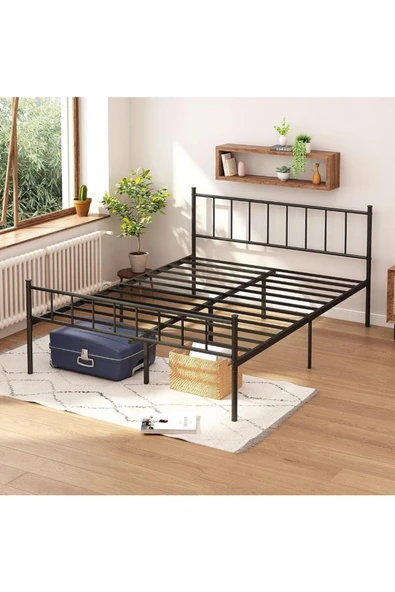 Özgök Tarım Metal Karyola, Çınar Metal Karyola Siyah renk seçenekli, Çift Kişilik 140x200 - Resim 4