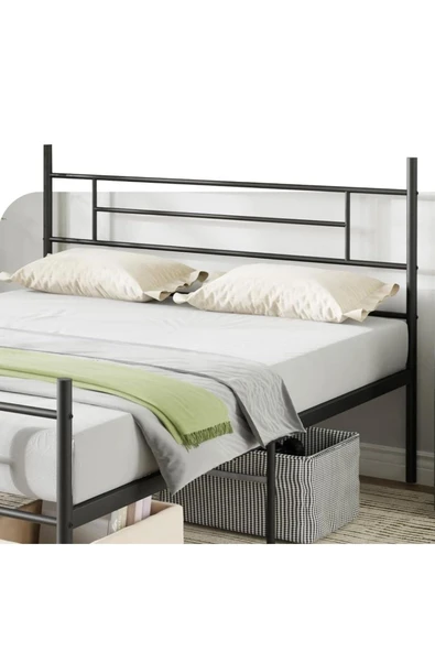 Özgök Tarım CNDHOME Metal Karyola HSN Metal Karyola Siyah Renk, Çift Kişilik, Ölçü Seçenekli 120x200 - Resim 2