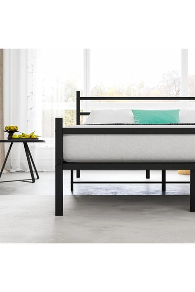 Özgök Tarım Metal Karyola HSN Metal Karyola Siyah Renk, Çift Kişilik, Ölçü Seçenekli 90x190 - 3