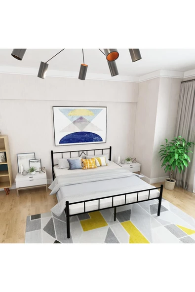 Özgök Tarım ÖZGÖK TARIM Metal Karyola, CNS Başlıklı Metal Karyola Siyah Renk, Tek ve Çift Kişilik,Ölçü Seçenekli 120x200 ürün görseli
