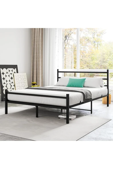 Özgök Tarım Metal Karyola HSN Metal Karyola Siyah Renk, Çift Kişilik, Ölçü Seçenekli 90x200 - Resim 2