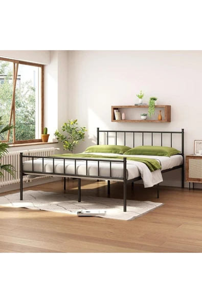 Özgök Tarım Metal Karyola, Çınar Metal Karyola Siyah renk seçenekli, Çift Kişilik 140x200 - Resim 2