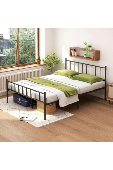 Özgök Tarım Metal Karyola, Çınar Metal Karyola Siyah renk seçenekli, Çift Kişilik 140x200 - Resim 3