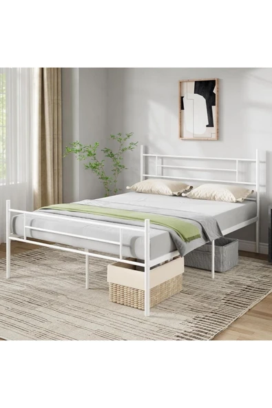 Özgök Tarım CNDHOME Metal Karyola HSN Metal Karyola Siyah Renk, Çift Kişilik, Ölçü Seçenekli 160x200 - Resim 2