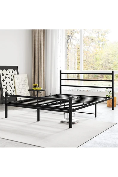 Özgök Tarım Metal Karyola HSN Metal Karyola Siyah Renk, Çift Kişilik, Ölçü Seçenekli 140x200 - Resim 4