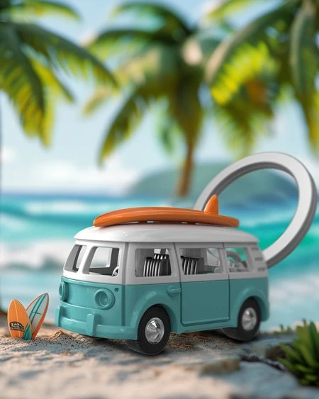 Metalmorphose Surfer Van Anahtarlık - Resim 6