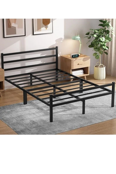 Özgök Tarım Metal Karyola HSN Metal Karyola Siyah Renk, Çift Kişilik, Ölçü Seçenekli 160x200 - Resim 6