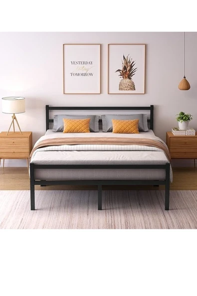 Özgök Tarım Metal Karyola HSN Metal Karyola Siyah Renk, Çift Kişilik, Ölçü Seçenekli 120x200 - Resim 5