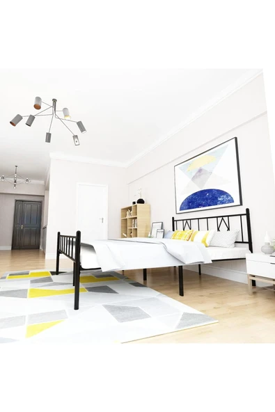 Özgök Tarım ÖZGÖK TARIM Metal Karyola, CNS Başlıklı Metal Karyola Siyah Renk, Tek ve Çift Kişilik,Ölçü Seçenekli 120x200 - Resim 2