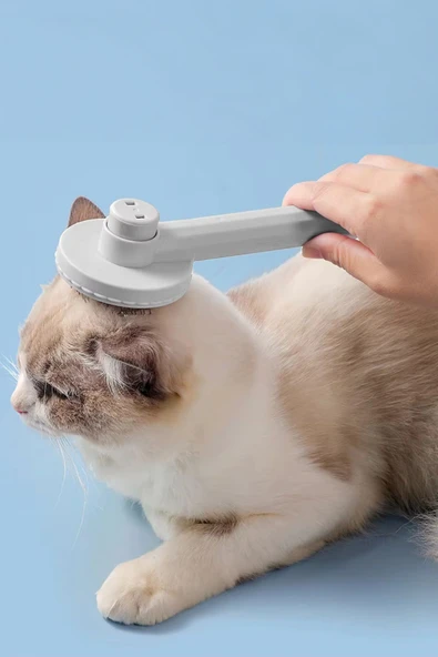 İronika Tuşlu Otomatik Temizlenen Kedi Köpek Tüy Toplayıcı Tarak Evcil Hayvan Fırçası Tarağı - 5