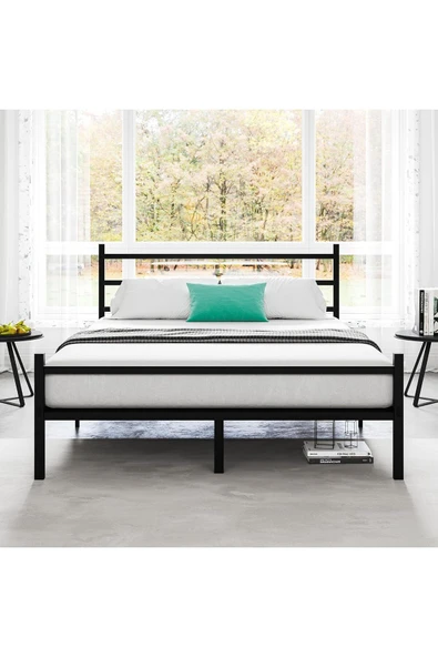 Özgök Tarım Metal Karyola HSN Metal Karyola Siyah Renk, Çift Kişilik, Ölçü Seçenekli 100x200 - 1