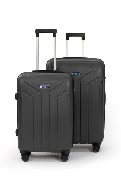Petra Lüx 2'li Abs Valiz Seti Büyük & Orta Boy Antrasit ürün görseli