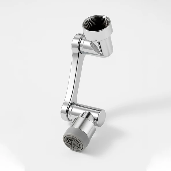 Perlatörlü Esnek Evye Musluk Başlığı 180° Döner Su Tasarruflu Krom Mutfak Bataryası Adaptör Musluk - Resim 5