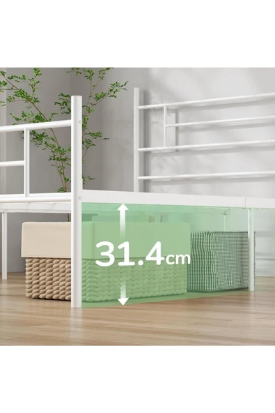 Özgök Tarım CNDHOME Metal Karyola HSN Metal Karyola Siyah Renk, Çift Kişilik, Ölçü Seçenekli 140x190 - Resim 4