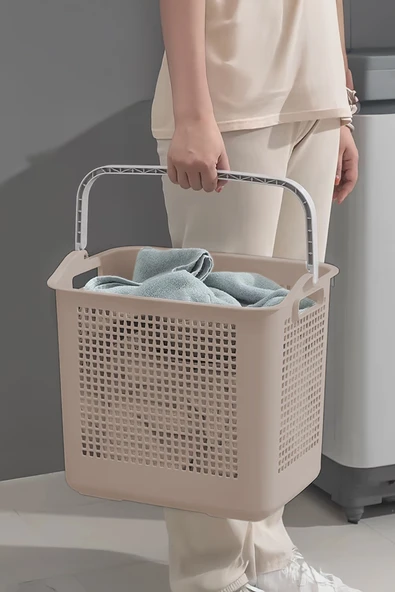 İronika Samba Kirli Temiz Çamaşır Sepeti Çok Amaçlı Oyuncak Sepeti - Latte ürün görseli