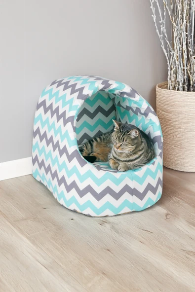 Yumuşak Puf Yataklı Yıkanabilir Kedi Köpek Evi Lüx İç Mekan Çıkarılabilir Yumuşak Yatak Kedi Köpek Yatağı - 1