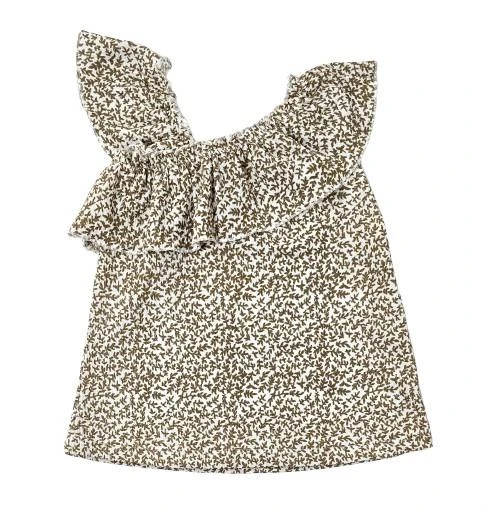 Çiçekli Tek Omuz Kız Çocuk Bluz - Resim 3