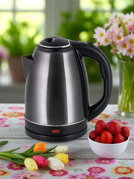 Girist Burgaz Gümüş Renk Çlik Kettle 1800 W - 2