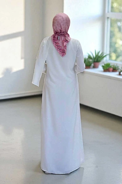 Tek Omuz Gold Toka Detaylı Tunik Pantolon Takım 8698 Ekru - Resim 2